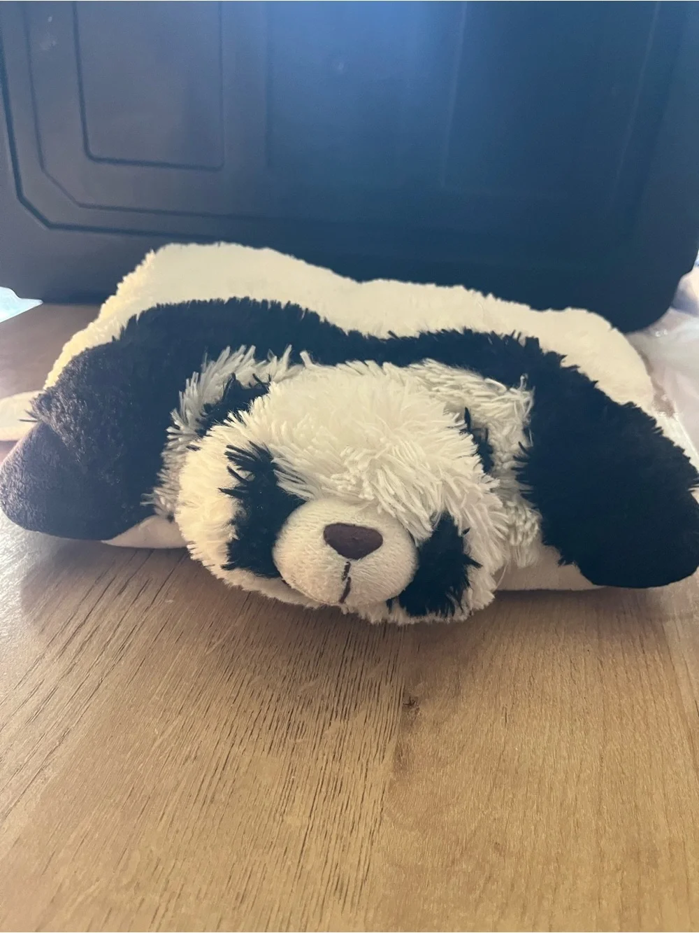 Plush Panda Dog Pillow Bed - Black and White Cozy Cushion